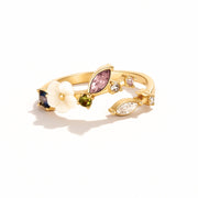 Adjustable Floral Gold Ring